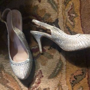 DeBlossom size 10 crystal studded heels